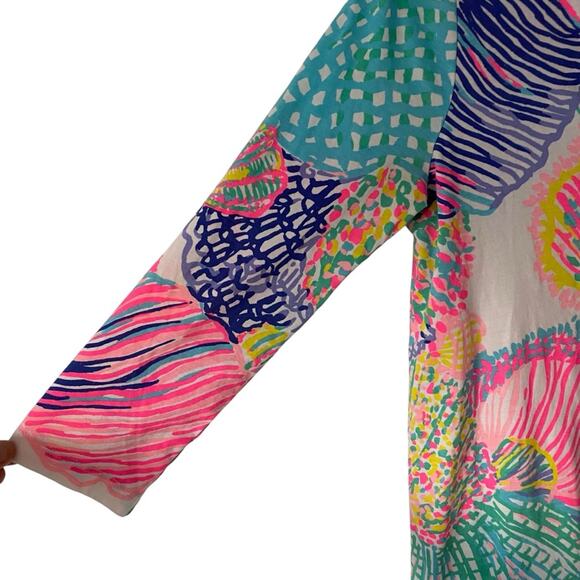 Lilly Pulitzer Ali Dress Roar of The Seas size XS Pink Blue Seashell Tunic - Picture 3 of 6